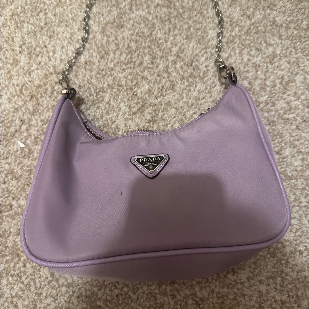 Prada Re-edition 2005 Re-nylon Lilac Chain Shoulder Bag